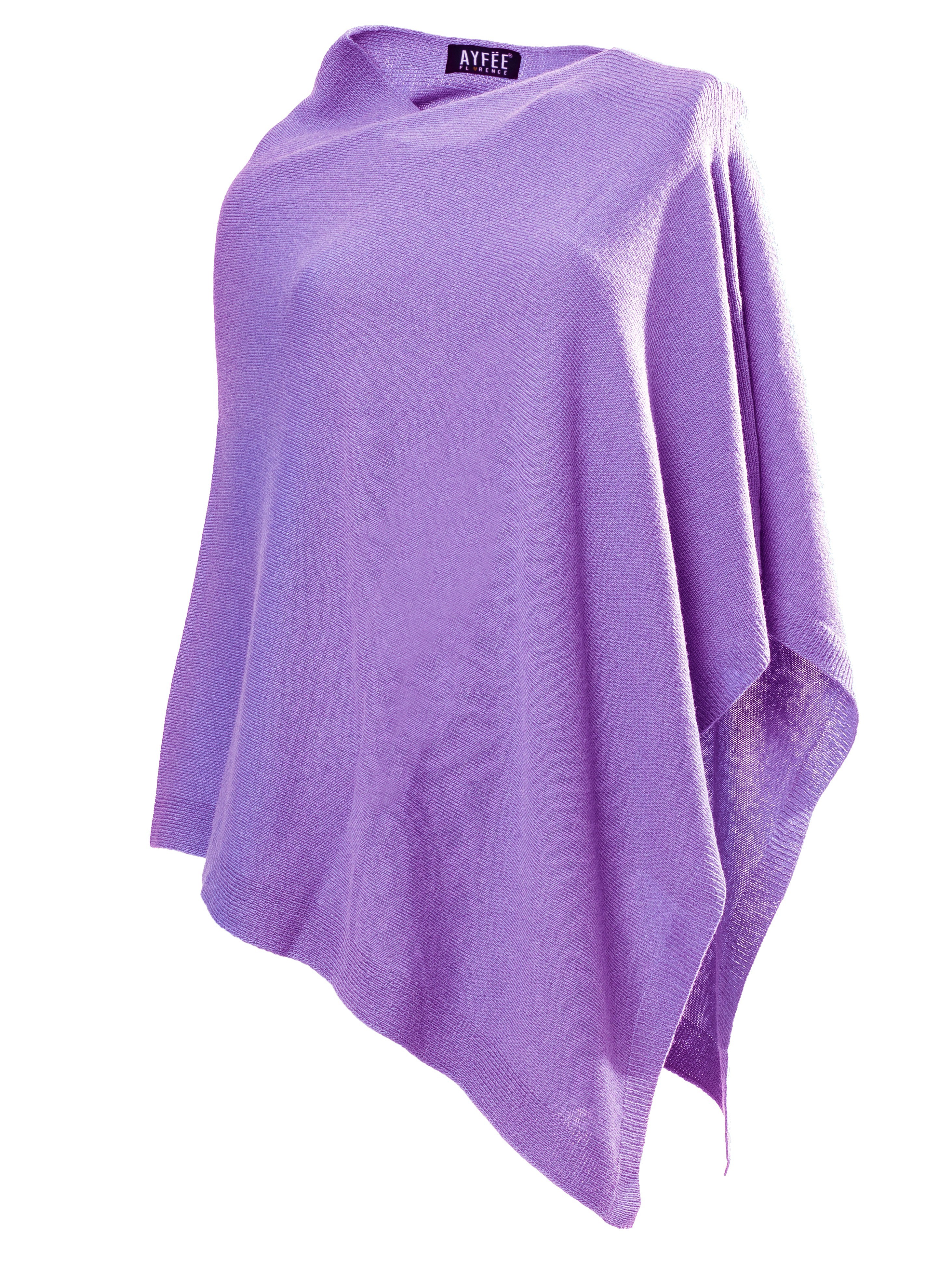 PONCHO MAGLIA, T.U., 10%CASHEMERE 33%MERINO 33%VI 24%POLY, MADE IN ITALY       - LILAC